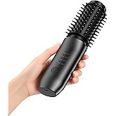 CARESKY® Cordless Curling Iron Brush, 1.5 Inch Mini Travel Hair Curler with 200 Million Negative Ions, Portable Heated Round Straightener Brush Rechargeable for Curl, Touch-Up, De-Frizz, Styling
