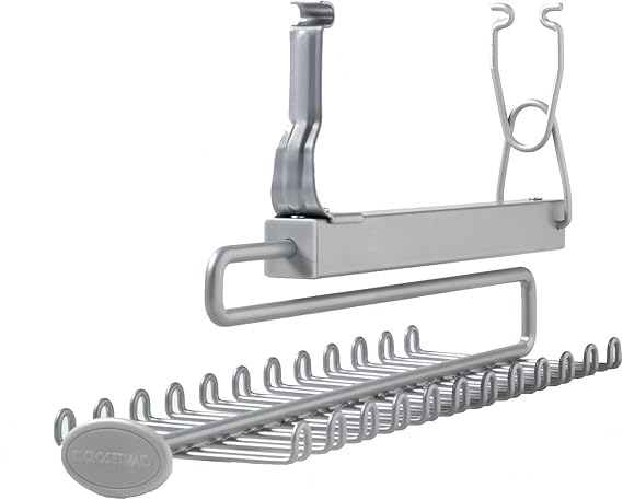 Amazon Com Closetmaid 78060 Sliding Tie Belt Rack For Wire Shelving Satin Chrome Home Kitchen