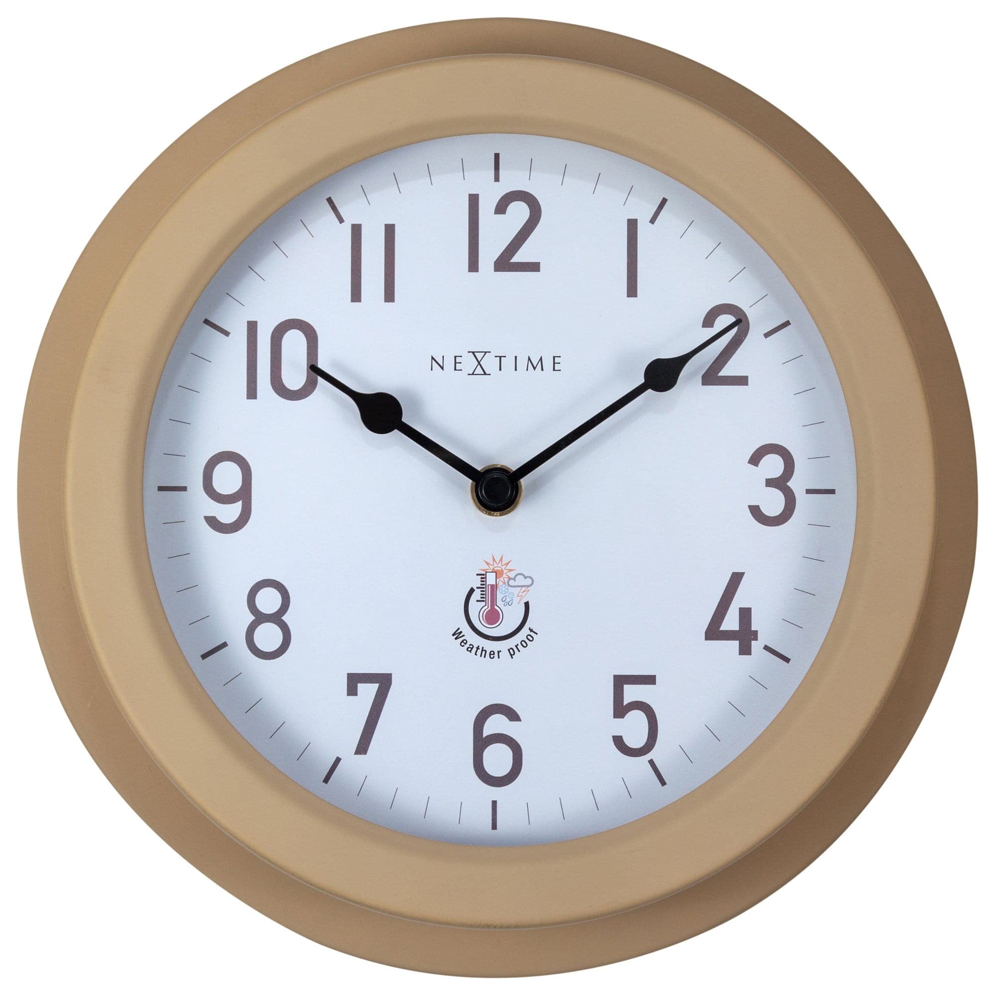 NexTime Outdoor Wall clock - 22 cm Ø - Metal - Brown -Poppy