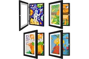 TolleSonne 4 Pack Kids Art Frames, 8.5x11in, Changeable, Front Opening, Holds 130 Pcs
