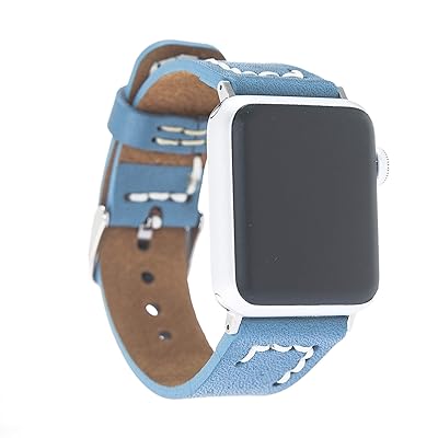 Laser Engraved Monogrammed Apple Watch Band Leather Personalized