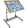 ALL4JIG Adjustable Wooden Jigsaw Puzzle Table with Wheels, Fits 500-2000 Piece Puzzles (Puzzle Board Not Included)