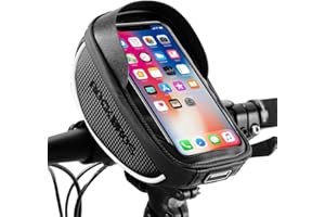 ROCKBROS Bike Handlebar Bag Waterproof Bike Bag Phone Holder for Bike Bicycle Front Top Tube Cellphone Bag Fits for 6.5" Belo
