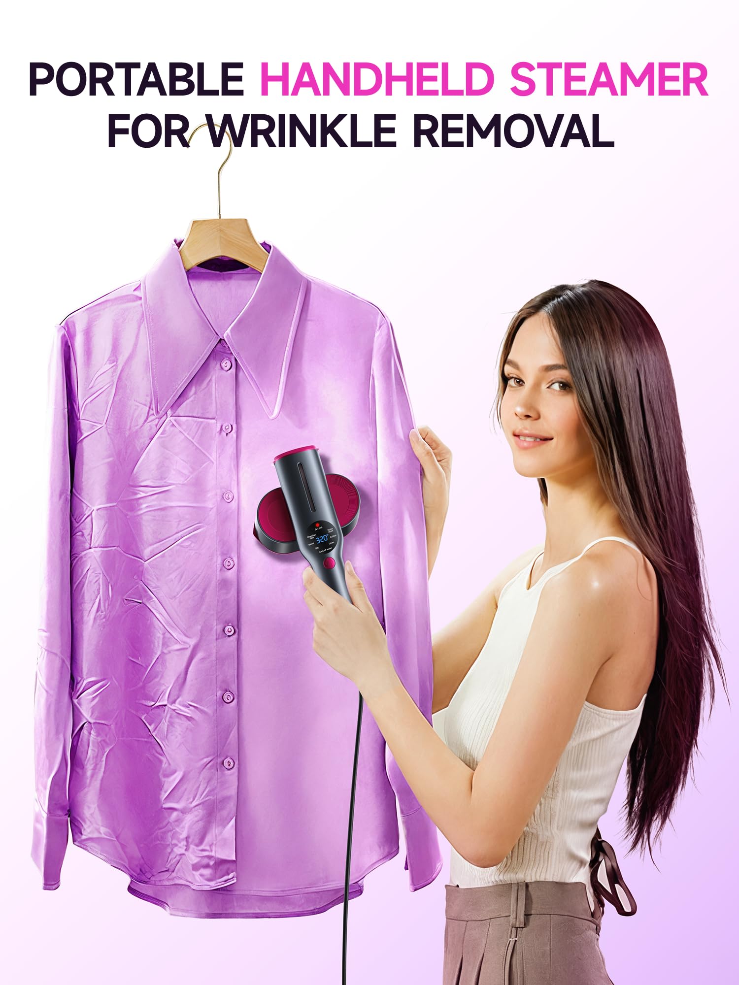 DRFLASH 2-in-1 Steamer & Iron for Clothes,15s Fast Heat-up 1200W Portable Handheld Garment Steamer,Travel Size with Large Ceramic Heat Panel,Quick Wrinkle Removal,110V-120V