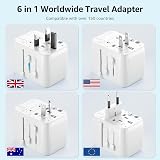 hotimy Universal Travel Adapter USB C 3 Port Charger Europe UK US AUS view 3