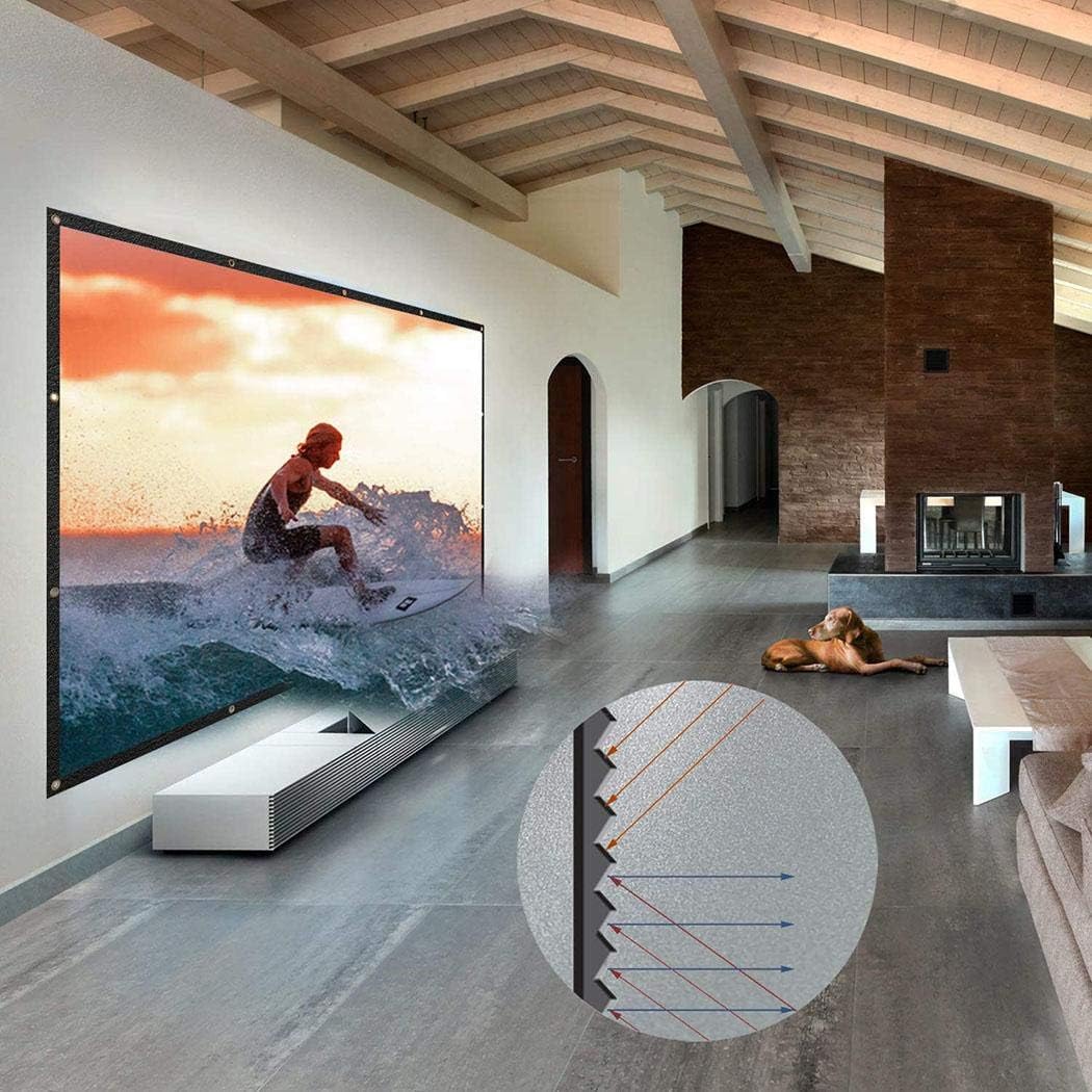 Almost Almost 30/60 inch Projector Screen Metal Ambient Light Rejecting Movies Screen 16:9 for Home Surge Protectors Household Light Resistant Projection Screen Projection Screens