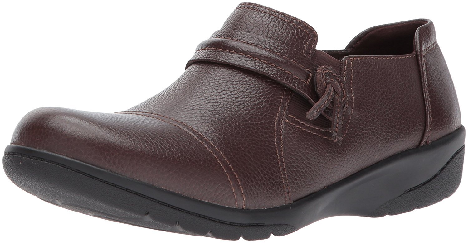 Clarks Women's Cheyn Madi Loafer, Dark Brown Tumbled Leather, 8.5 W US Image