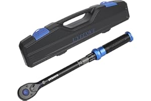 3/8-Inch Drive Click Torque Wrench, Dual-Direction Click Professional Torque Wrench 5-45FT.LB/6.8-61N.M, Dual Range Scales Gr