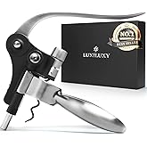 Wine Bottle Opener Corkscrew Set – Luxiluxy [2024 upgraded, does NOT break!] Including Foil Cutter, Bottle Stopper, Opener Stand and Extra Spiral - corkscrews wine opener set- wine opener kit