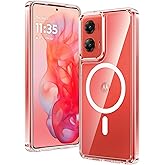 FNTCASE for Motorola Moto-G Stylus-5G-2024 Case: Magnetic Military Grade Drop Protection Anti Yellowing Cell Phone Cover - Rugged Shockproof Transparent Cases(Clear)