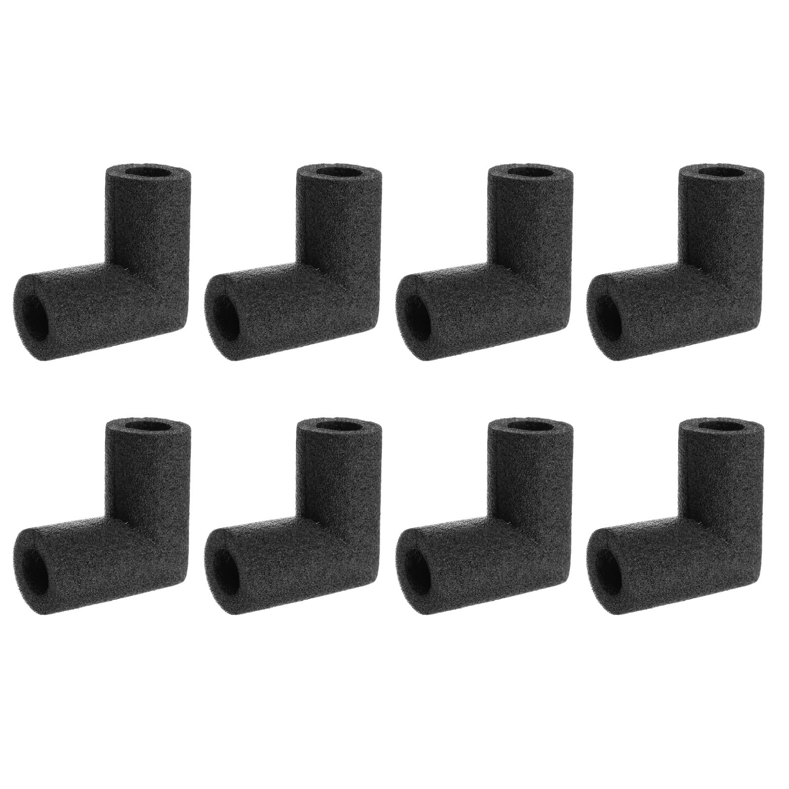 Rebower 8pcs Elbow Insulation Foam Tube Connector 22x42mm 3" Heat Preservation Elbow Foam Pipes [for Tubing Outdoor Water Pipe Protection] - Black