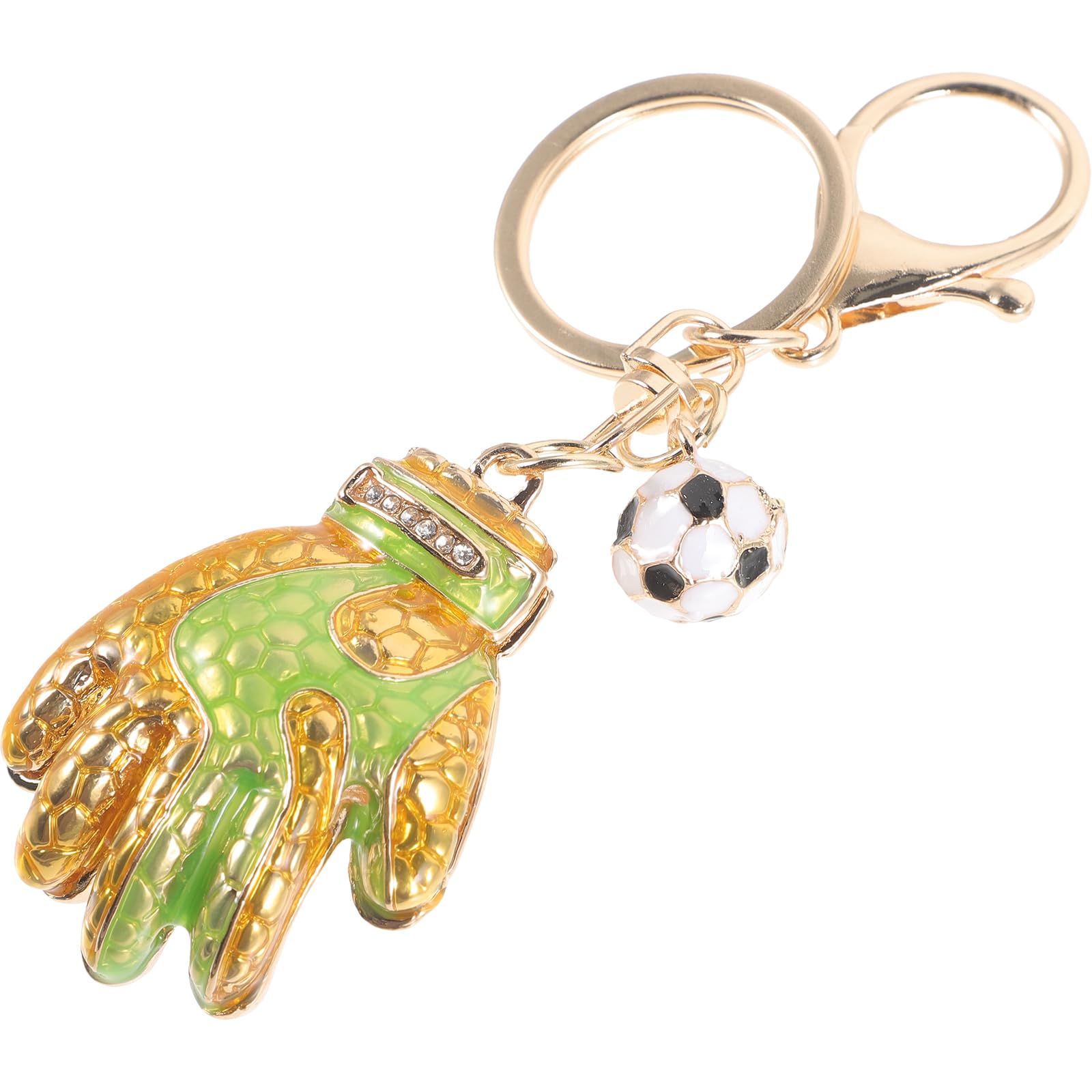 Yardwe Soccer Theme Keychain Team Sport Awards Boxing Glove Keychain Goalkeeper Glove Sports Party Favors Football Keyring Football Charms Player Charm Pendant Metal
