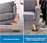 AIRUJIA Reusable Furniture Sliders for Carpet 8 PCS Heavy Duty Movers view 5