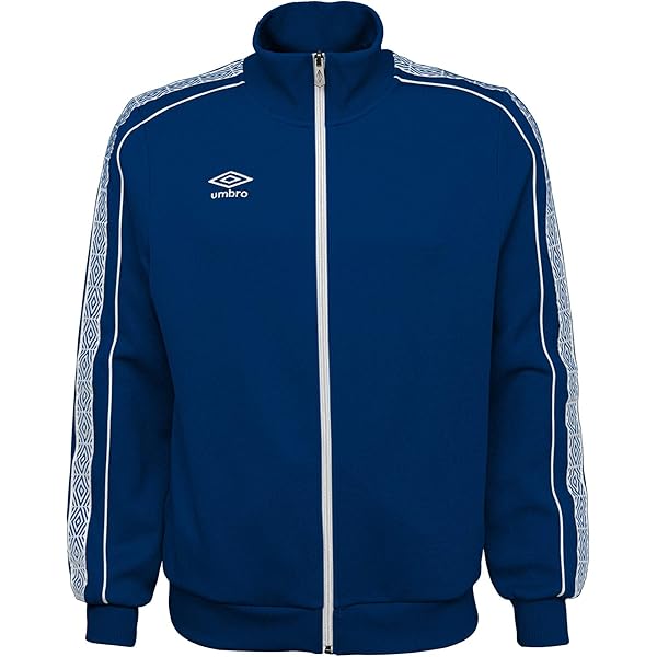 Umbro Men's Logo Tape Track Jacket, Navy/Turkish Sea Small at