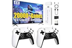 ASTEKID Upgrade Retro Gaming Console, Retro Game Console Stick 21.000+ Classic Video Games, Plug & Play Game Stick HDMI 4K for TV with 2 Wireless Controllers, Games Nostalgic Stick (128G Pro)