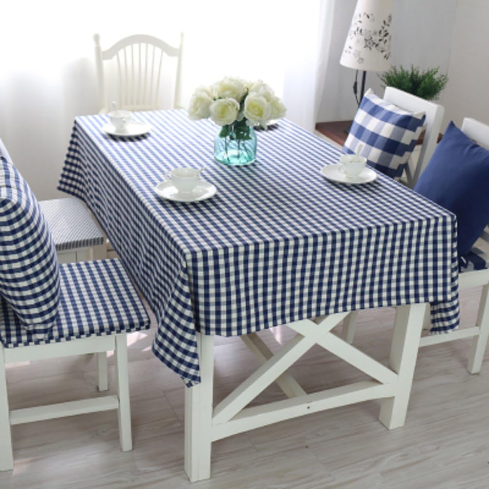 TRE tablecloth /Pastoral cotton and linen Plaid table cloth /meeting desk/office table table cloth/ table cloth-B 130x130cm(51x51inch)