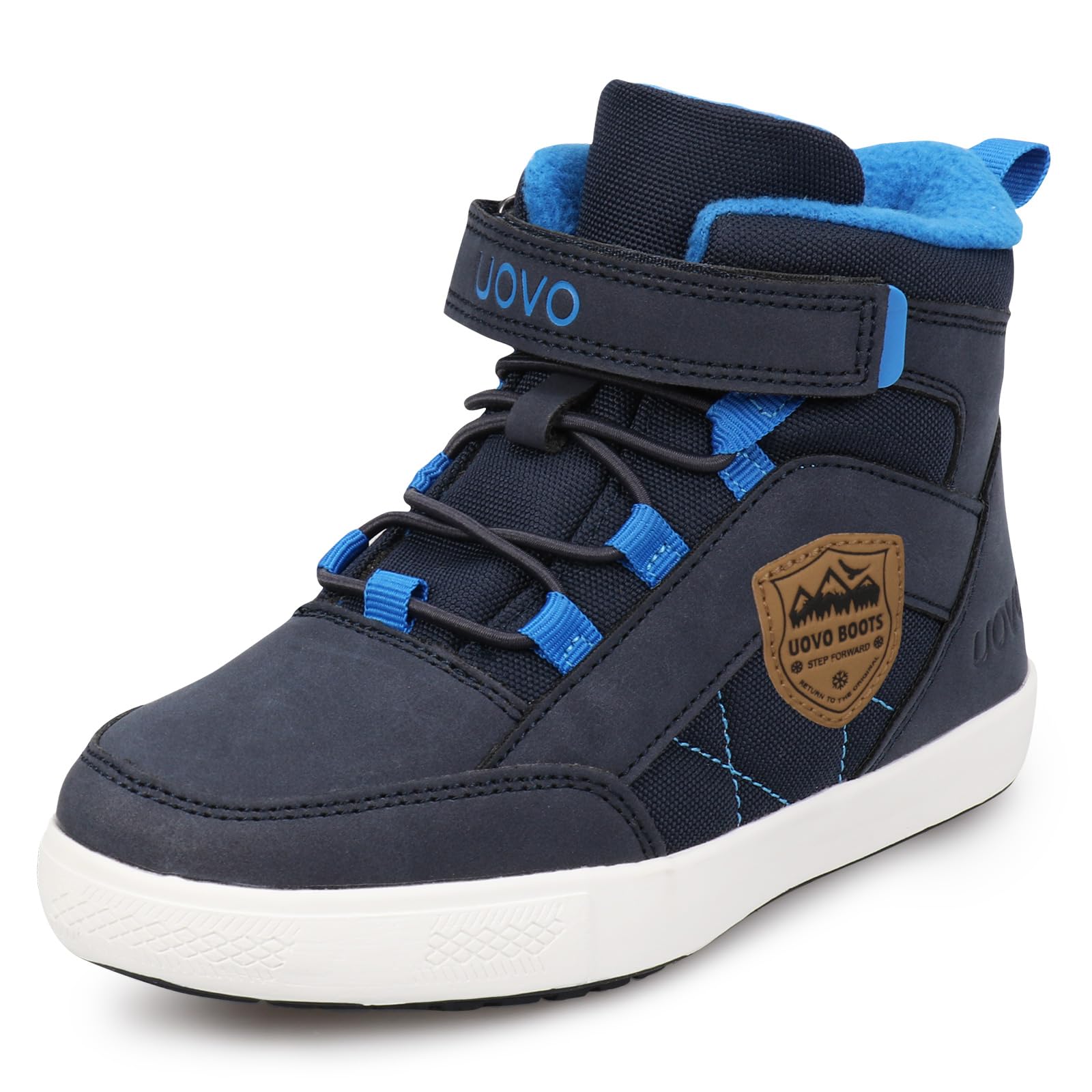 UOVO Boys Winter Boots Kids Trainers Water Resistant Mid-top Walking Shoes Fleece Lining Blue Size 12.5 UK Little Kid