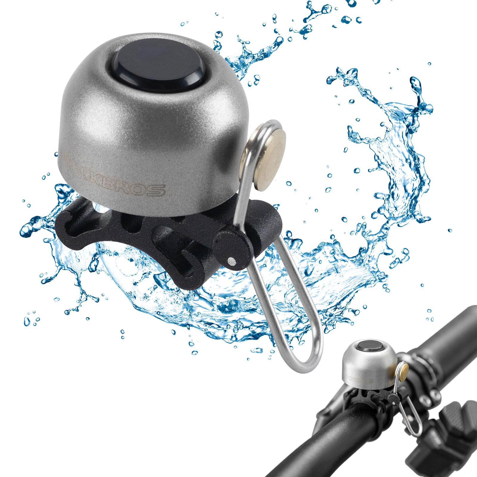 ROCKBROS Bike Bell, Bicycle Bell with Crisp Clear Sound, 100DB Vintage Copper Cycle Bells for Adults Kids,Road Mountain Bike Accessories, Fit for 0.87-1.34 inch Bicycle Handlebars