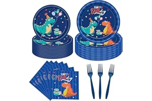 Dinosaur Theme Birthday Party Supplies(Serves 16),JMOCD 68 Pcs Dinosaur Tableware Set,Dinosaur Party Decorations Includes Pla