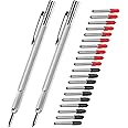 guti-more GUTIMORE 2 Pack Tungsten Carbide Scriber with Magnet, with Extra 20 Replacement Marking Tip,Scribe Tool,Etching Engraving Pen for Glass/Ceramics/Metal Sheet