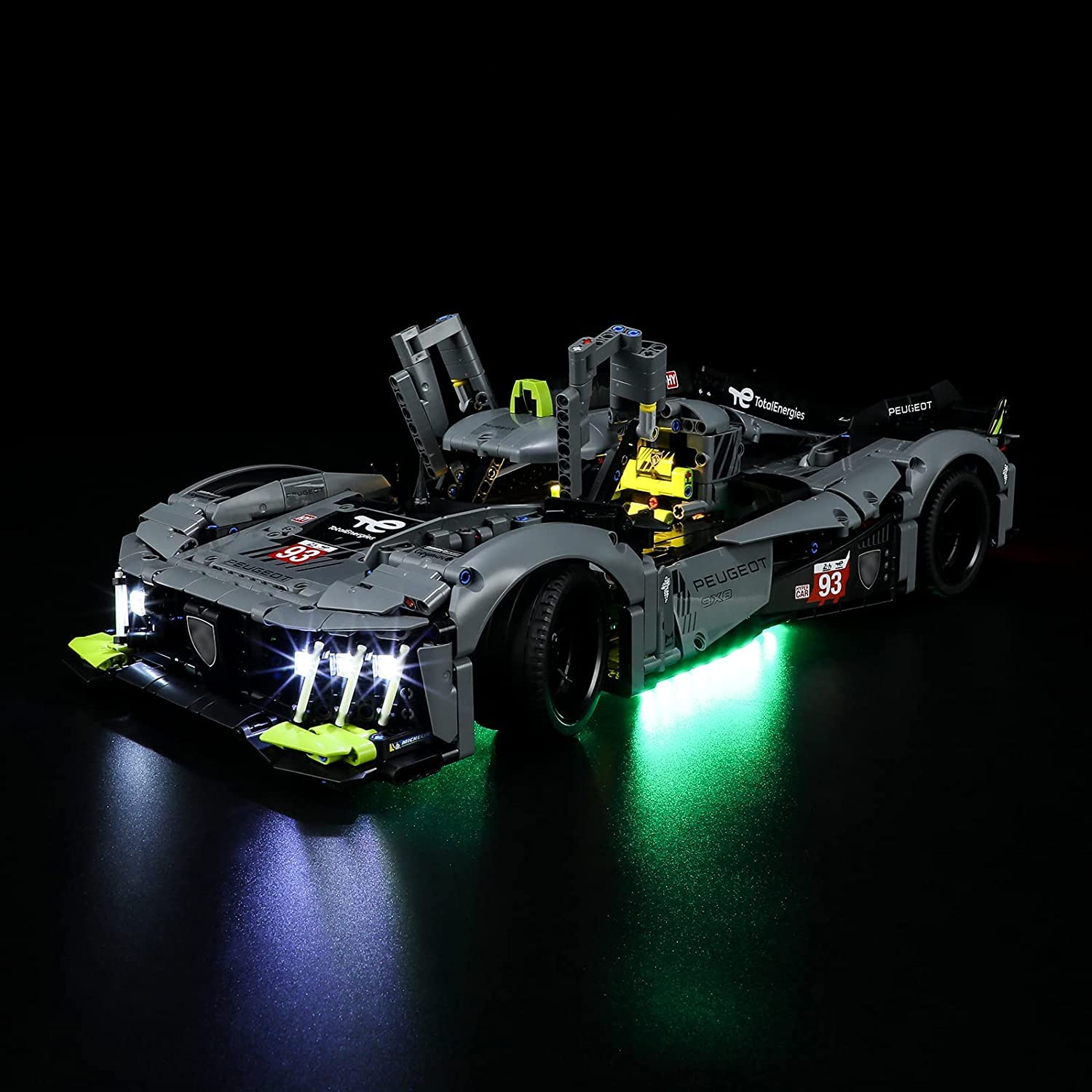 GEAMENT LED Light Kit Compatible with LEGO PEUGEOT 9X8 24H Le Mans Hybrid Hypercar - for Technic 42156 Model (Building Set Not Included)