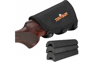 TOURBON Nylon Adjustable Cheek Rest Riser Pad Buttstock Pouch Right Handed, Hunting Shooting Rifle Ammo Shell Holder for 45-7