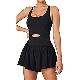 IUGA Athletic Romper Tummy Control Padded Workout Romper with Shorts Running Onesie Jumpsuits Summer Outfits Set Gym Clothes