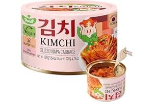 DELIEF Sliced Spicy Kimchi - Authentic Korean Napa Cabbage, Vegan, Gluten-Free, Shelf-Stable Canned, No Preservatives, 5.64 oz/160 g (1 Can)