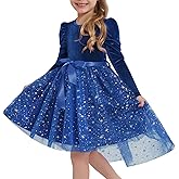 Luckrizyy Girls Velvet Christmas Dress Toddler Tulle Sequin Tutu Dresses Kids Winter Party Holiday Casual Princess Dress 2-7Y