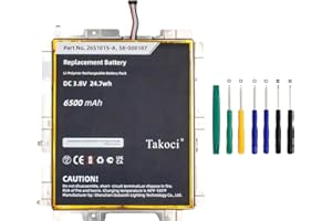 KOVHIHAV Replacement Battery for Fire HD 10.1, Fire HD 10.1 7th, SL056ZE,fits Part No 26S1015-A, 58-000187, 3.8V 6200mAh / 23.56Wh