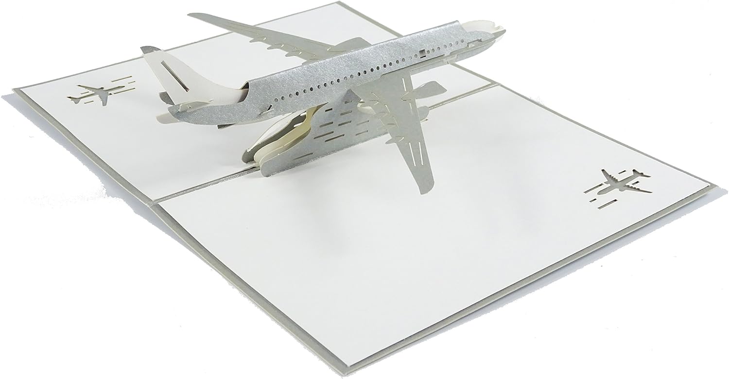 Airliner Airplane Plane Design 3D Pop Up Card Greeting Card Birthday