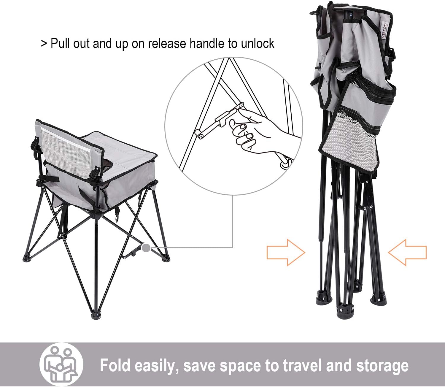 grey baby high chair