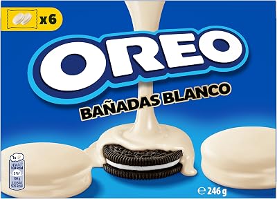 Banadas Bianco, Biscotti con copertura al Gusto di Cioccolato Bianco, Il tuo OREO avvolto da una Golosa Copertura di Cioccolato, 6 monoporzioni da 41g, 246 g