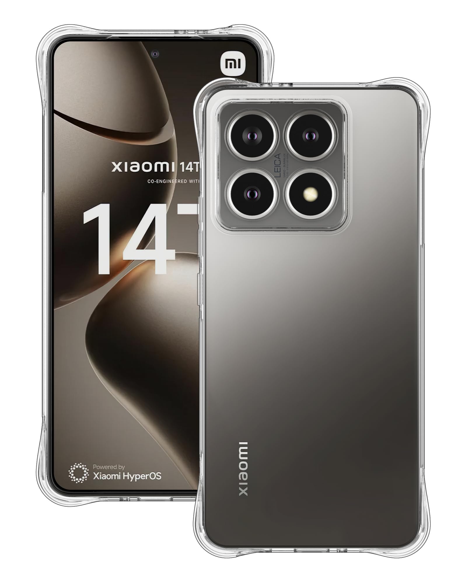 Foluu Crystal Clear Case for Xiaomi 14T - Slim Fit Scratch Resistant TPU Silicone Reinforced Corners Protective Cover for Xiaomi 14T 2024