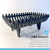 Thorness Freestanding Cast Iron Fire Basket for 16 inch Aperture Log Grate Wood view 3