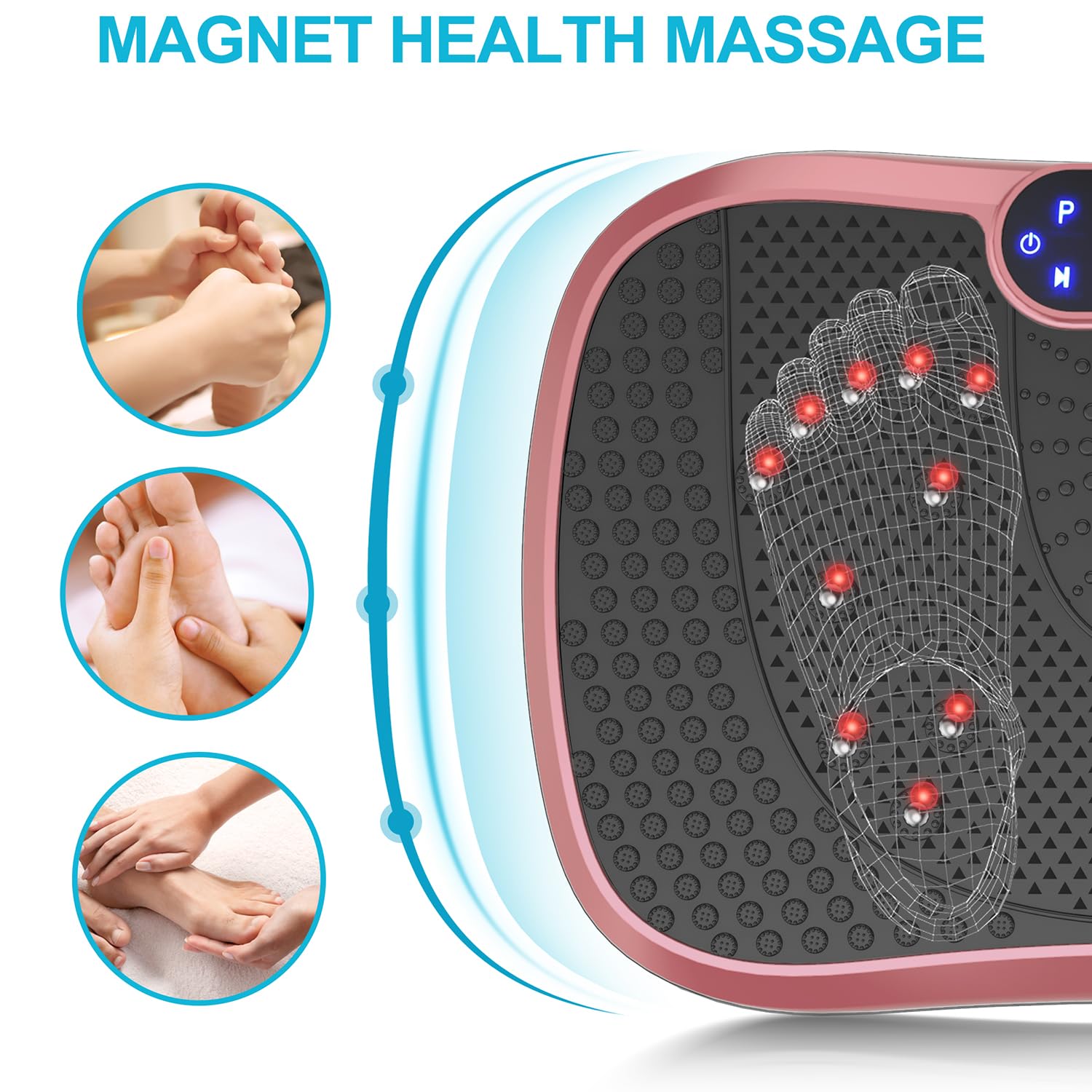 AXV Vibration Plate Fitness Platform Exercise Machine Vibrating Lymphatic Drainage Shaking Full Body Shaker Workout Vibrate Stand Shake Board Sport Gym for Weight Loss Fat Burner for Women Men - Image 4