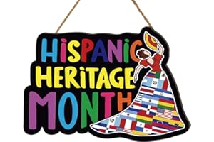 YARCOOLY Hispanic Heritage Month Decorations Latin American Wooden Door Sign Hispanic Heritage Month Door Decor Wreath Hispanic Heritage Month Decorations for Home School Classroom