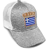 Trucker Hat Jersey Baseball Cap Greece Flag Embroidery Tri Blend for Men & Women