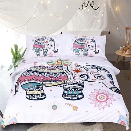 Amazon Com Licheng Bridal King Size Bohemian Elephant Duvet