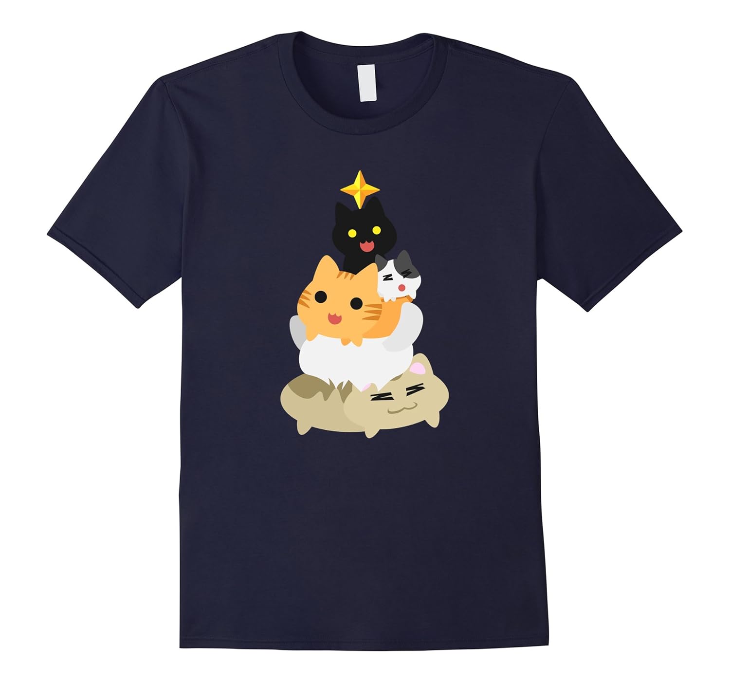 Cute Cats Christmas Tree Shirt Meowee Xmas Meowy Holiday Tee-Rose