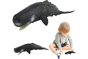 Sperm Whale Toy 8x3x2 Inch Whale Figurine Artificial Realistic Toy with Mouth Open Plastic Sea Animal Toys for Decoration, Ed