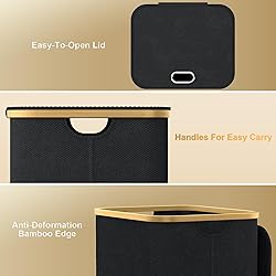 Homykic Laundry Hamper with Lid, 2-Pack 100L Each