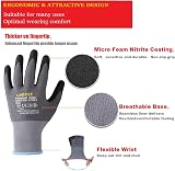 LOCCEF Safety Work Gloves MicroFoam Nitrile Coated 12 Pairs Grey 9/L view 2