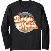 Funky Vintage Retro Disco Dancer 70s Boogie Mama Party Theme Long Sleeve T-Shirt