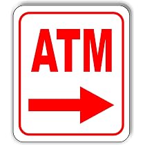 Atm Inside Sign Aluminum Frames ATM Inside Sign - 12x8 Inch Aluminum ...