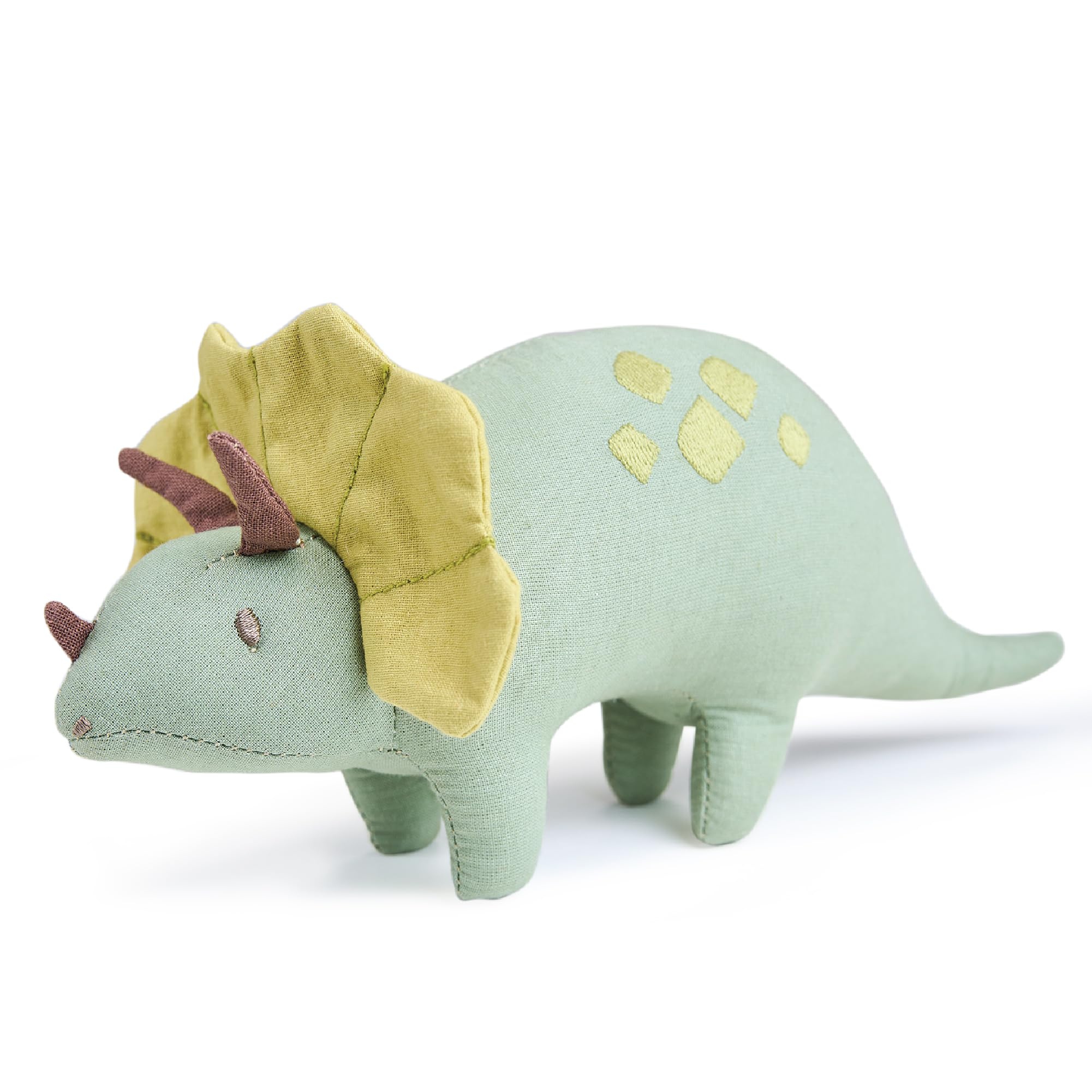 ThreadBear Toys & Gifts Trike Linen Dinosaur Toy - Fabric Soft Toy Triceratops For Kids