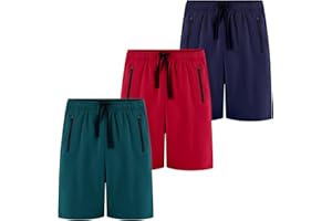 BIG ELEPHANT Kids Casual Shorts with Zipper Pockets and Drawsting, Youth Boys Athletic Shorts for Running Playing