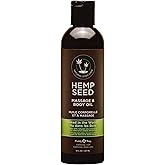 Hemp Seed Massage & Body Oil - 8 fl. oz. - Nourishing, Moisturizing Massage Oil - Hemp Seed, Apricot, Grapeseed & Sweet Almond Oil - Vegan & Cruelty Free
