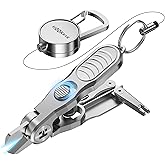 HOOK-EZE 3-in-1 Fishing Line Cutter, Fly Fishing Nippers with Retractors and Knot Tying Tool Accessories, Stainless Steel Braided Line Scissors Clippers for Mono and Fluoro Lines