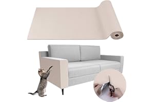 LSGCQ Climbing Cat Scratcher Mat Trimmable Cat Scratching Post Carpet 78.7’’x15.8’’ Self Adhesive Carpet Mat Pad Replacement for Cat Tree Shelves Post Couch Wall Furniture Steps DIY Protector (Cream White)